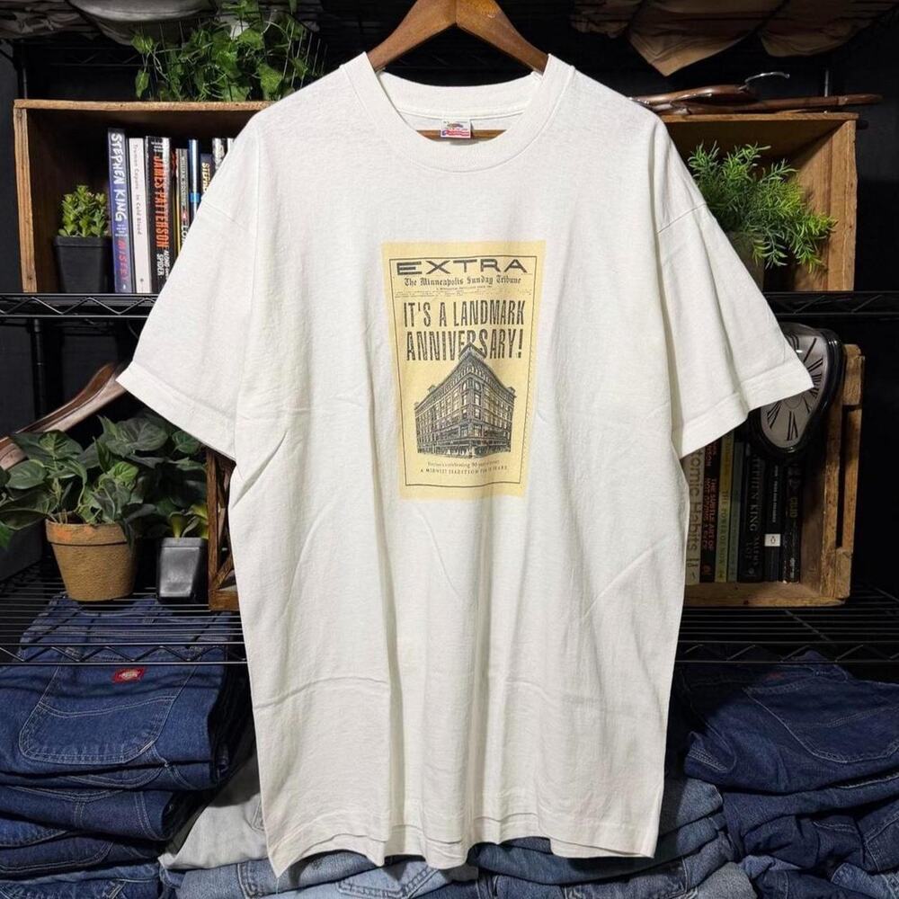 Vintage 90s Single Stitch Newspaper Minneapolis Sunday Tribune Tee Shirt Mens XL